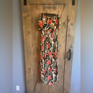 Rip Curl Floral Off-Shoulder Tropical Vacation Maxi Dress size xl